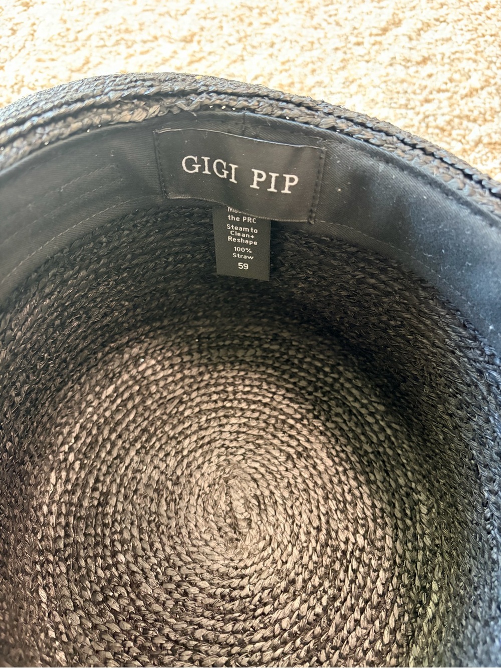 Gigi pip black straw hat